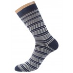 503 Style (39-41, blu) Хлопковые мужские носки с широкой  резинкой и кеттельным швом. Рисунок в виде разноцветных горизонтальных полос