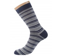 503 Style (45-47, marrone) АКЦИЯ Хлопковые мужские носки с широкой  резинкой и кеттельным швом. Рисунок в виде разноцветных горизонтальных полос