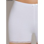 BO271Long (54, bianco) Панталоны удлиненные. Завышенна линия талии, нижние срезы декорированы кружевом